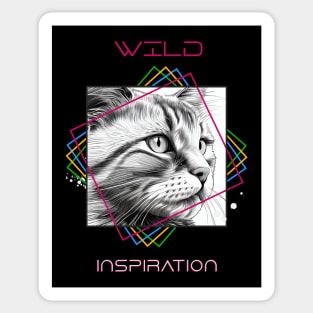 Cat Wild Nature Animal Illustration Art Drawing Sticker
